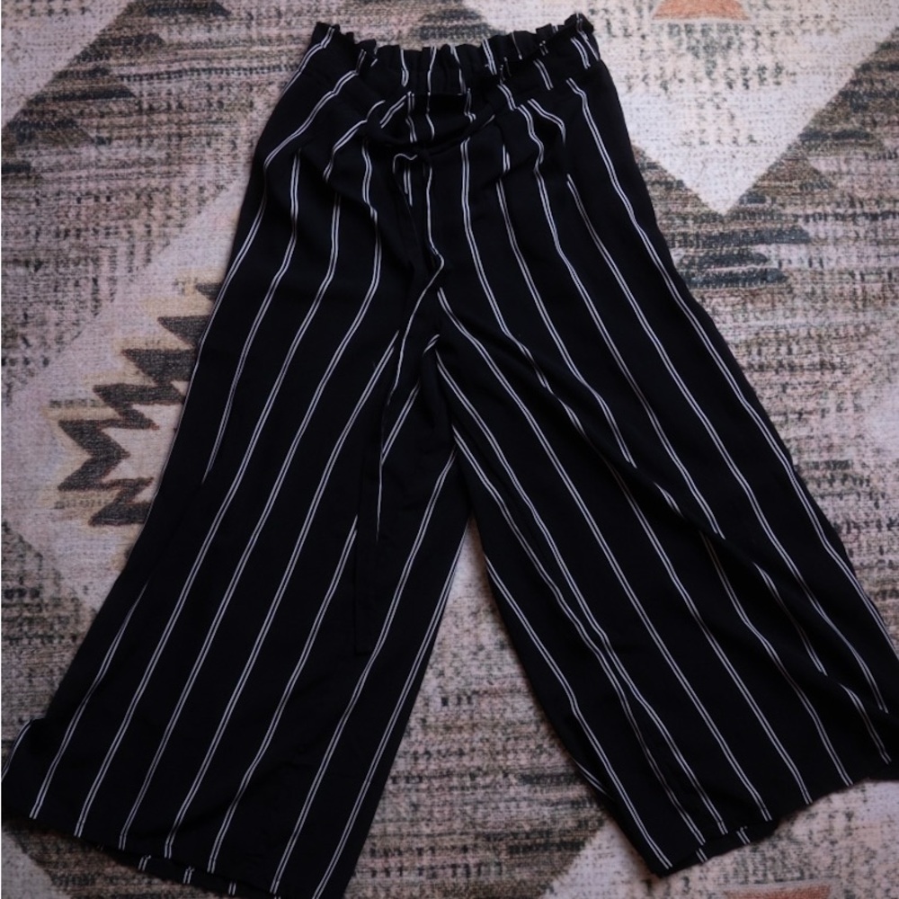 Sienna Sky Black Trousers with White Stripes